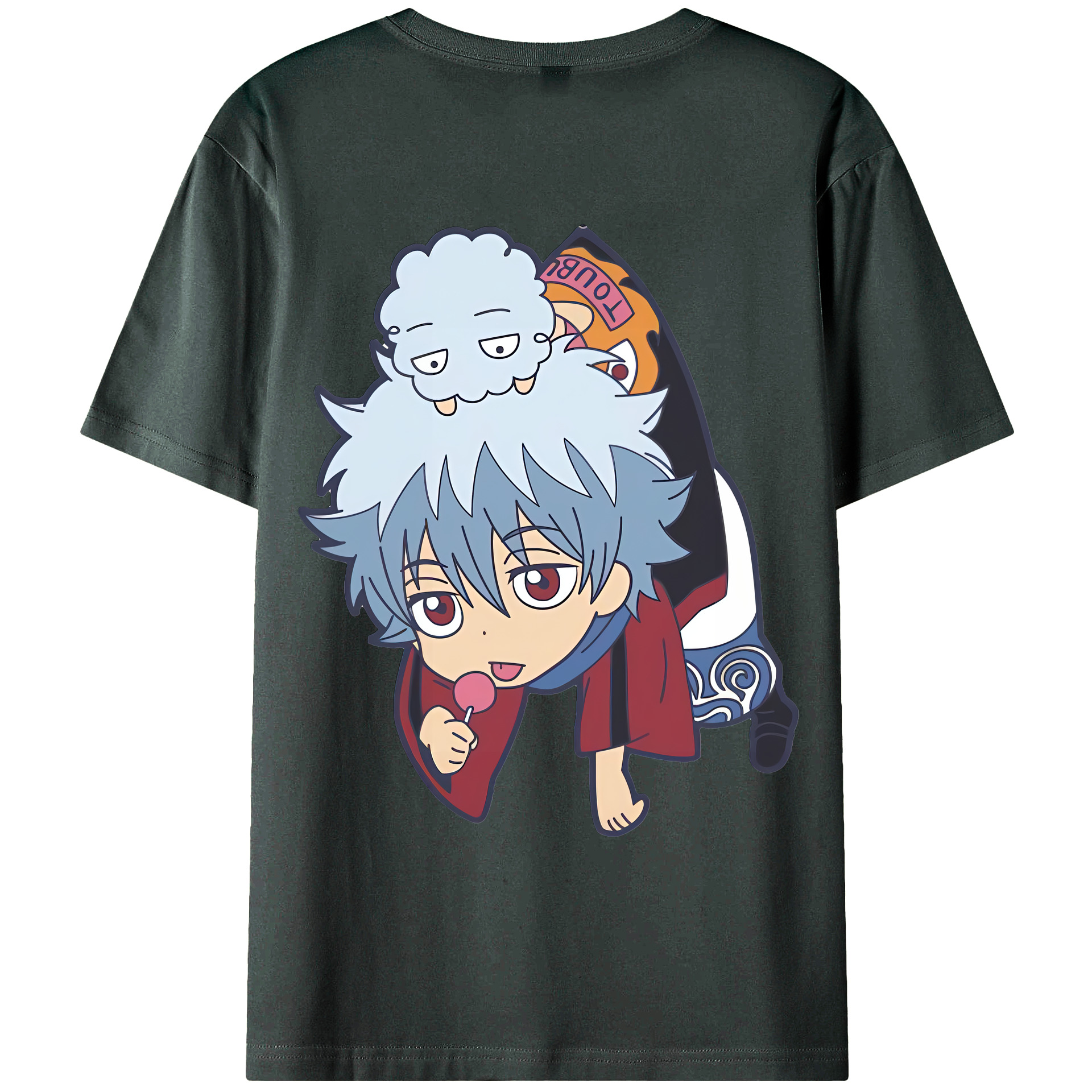 （画像用） ぎんたま 坂田銀時（さかたぎんとき） 神楽 志村新八（しむら しんぱち） GINTAMA Sakata Gintoki Kagura Shimura Shinpachi 綿100％ メンズ半袖Tシャツ（バックプリント） 通気性